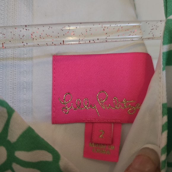Lilly Pulitzer Green and White Floral Mini Dress - Picture 8 of 8